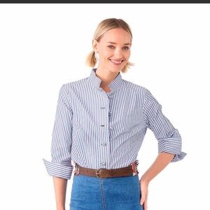Gretchen Scott Designs Navy Striped forget me Knot top